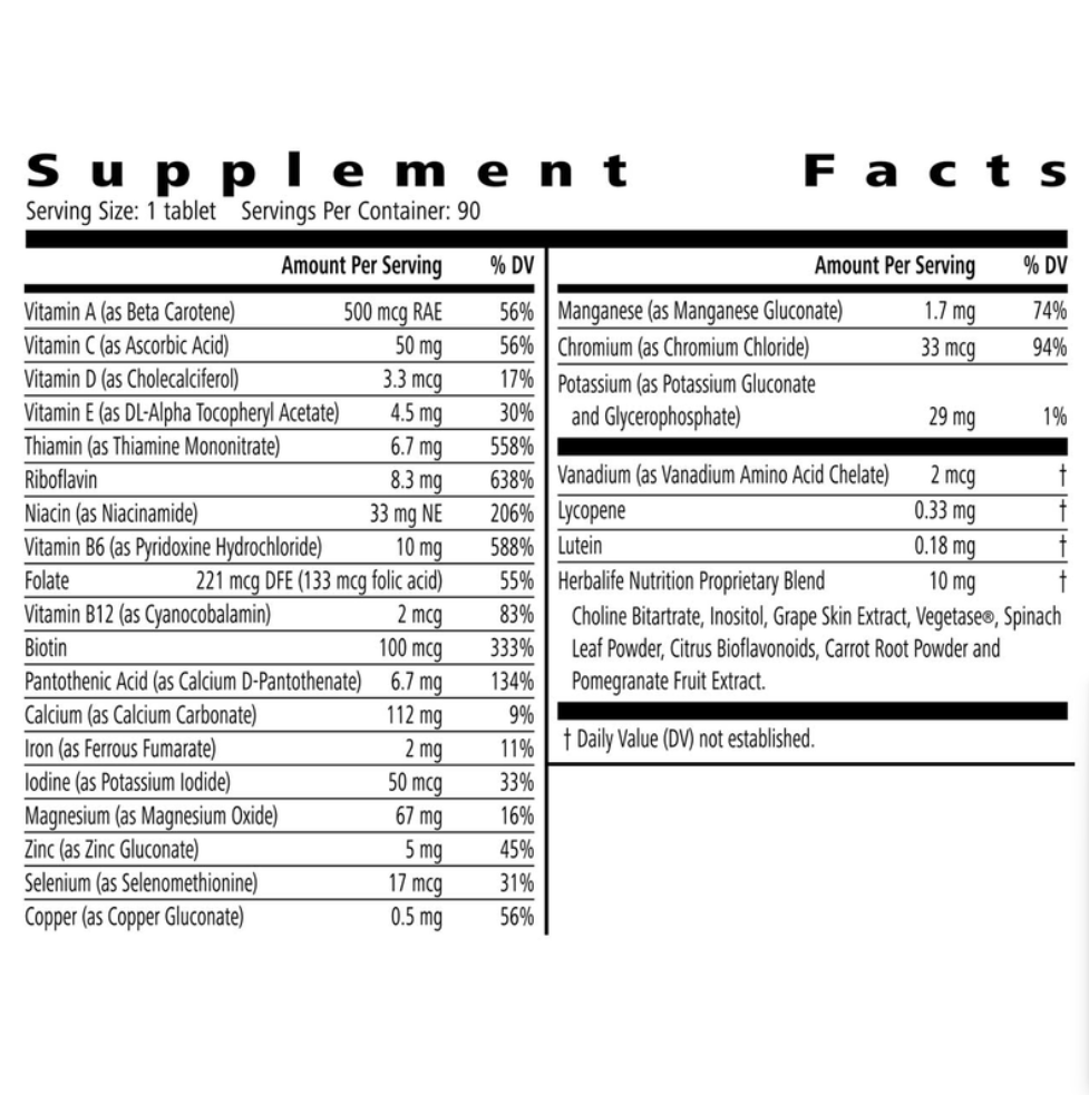 Formula 2 Multivitamin Complex – 21 Key Micronutrients for Daily Health (90 Tablets)