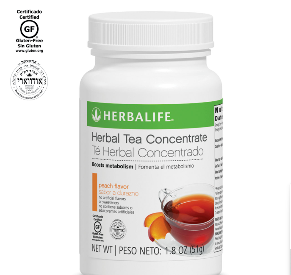 Herbalife Herbal Tea Concentrate: Peach 1.8 Oz. (51g) Gluten Free, Naturally Flavored, No Artificial Sweetener