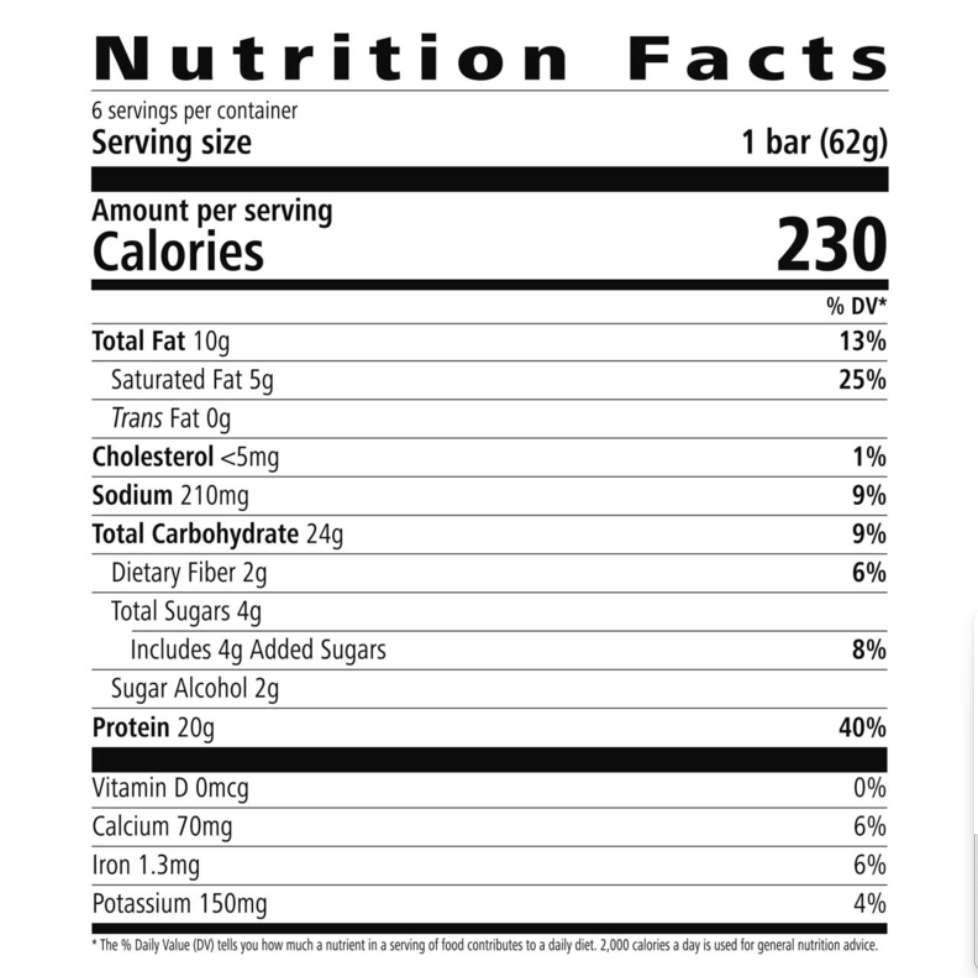 Herbalife24 Achieve Protein Bar: Chocolate Chip Cookie Dough 6 bars per box