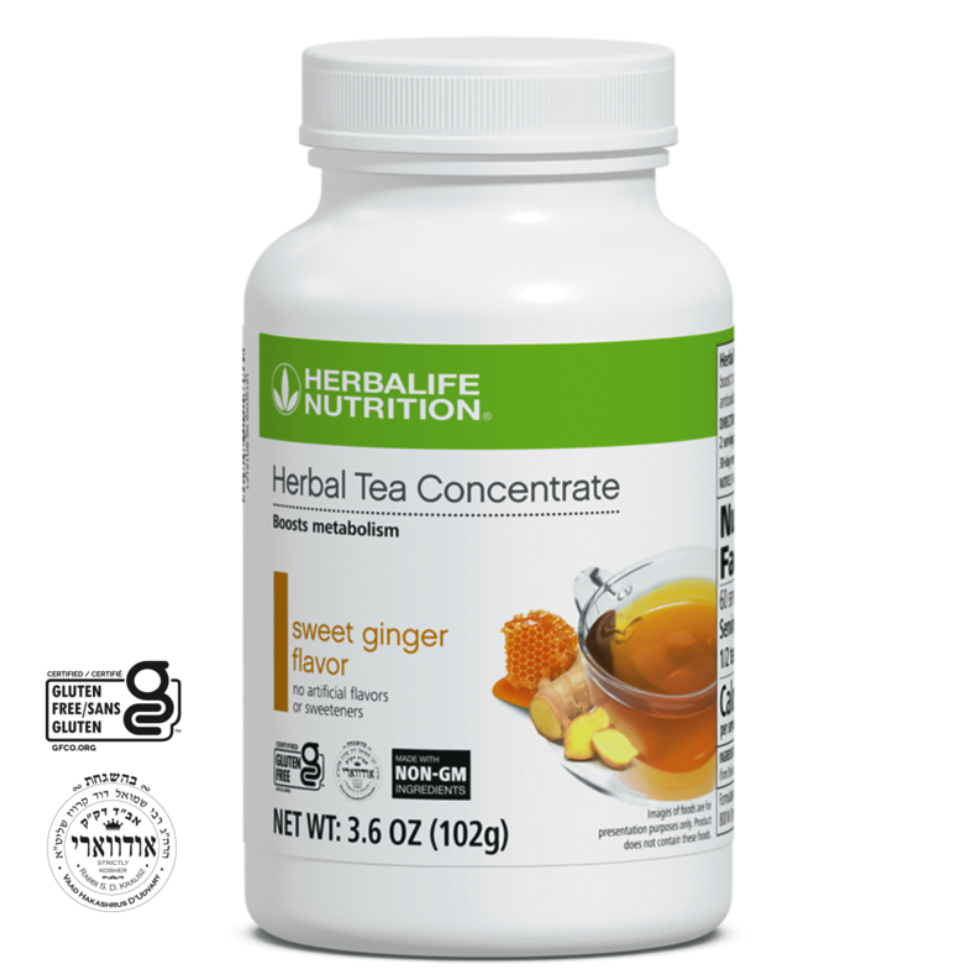 Herbal Tea Concentrate: Sweet Ginger with Non-GM Ingredients (Canister)