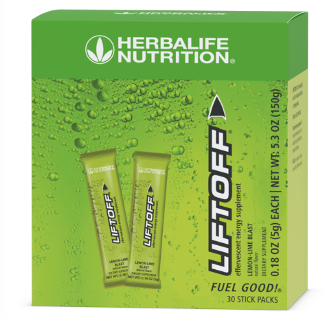 Herbalife Liftoff Lemon-Lime Blast – 30 effervescent stick packs
